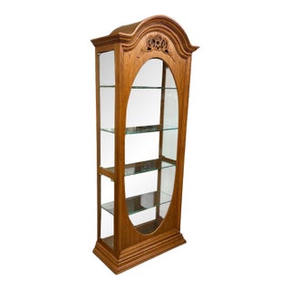Pulaski Traditional Oak Wood Curio Cabinet For Sale