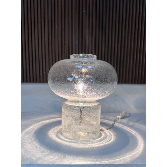 Clear Frosted Glass Table Lamp from Glashütte Süssmuth Leuchten, Germany, 1960s For Sale - Image 10 of 18