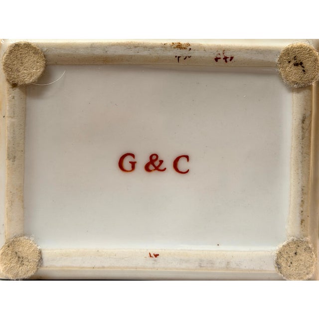 White Botanical Porcelain Box with Lid from G&C Denmark For Sale - Image 8 of 10