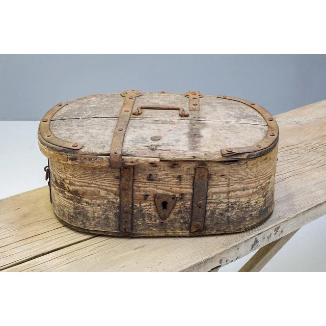Metal Bound Box, 1840s For Sale - Image 4 of 9