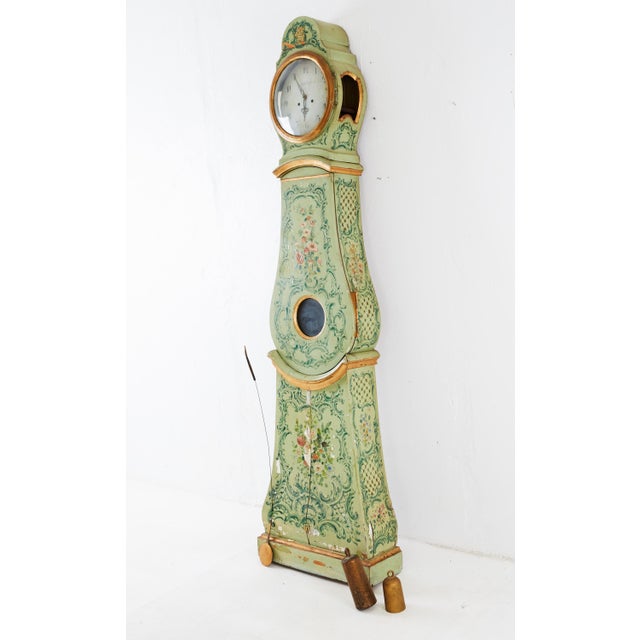 A very special Mora grandfather clock from the year 1756th Such colors and paintings are unparalleled and are very rare....