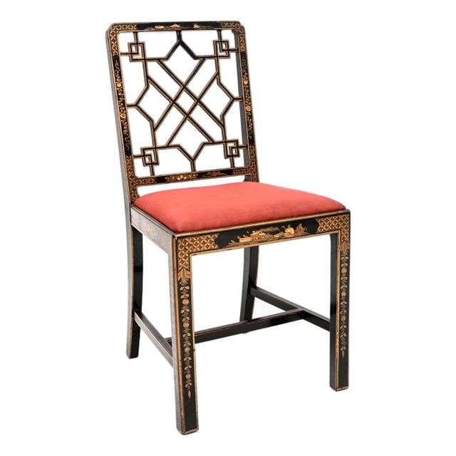 Antique Lacquered Chinoiserie Chair, 1900 For Sale