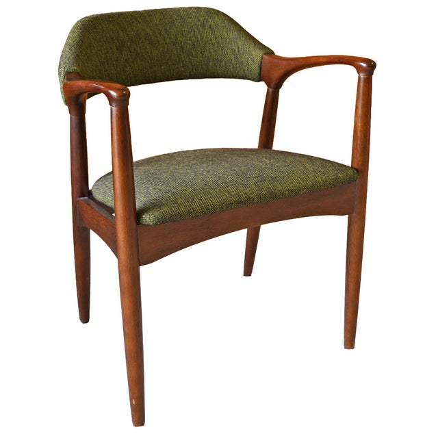 Textile Mid-Century Modern Kosuga Armchair With Original Green Tweed Upholstery, Japan, C. 1960s–1970s For Sale - Image 7 of 17