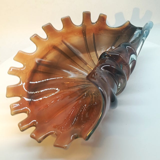 Large Shell Sculpure in Hand-Worked Murano Glass, Italy, 1950s For Sale - Image 3 of 15