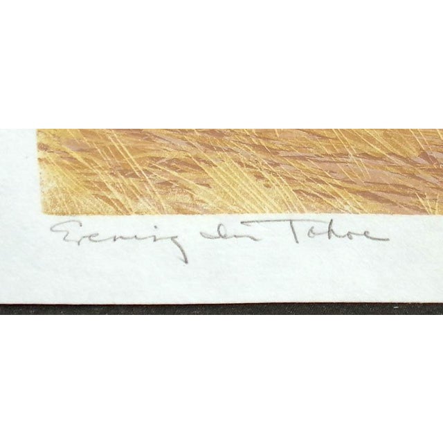 1980s Gordon Mortensen "Evening in Tahoe" Original Woodcut Reduction Art, Hand Signed For Sale - Image 5 of 6