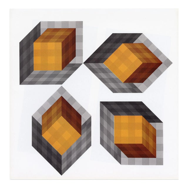 Vasarely Lithograph C. 1973 For Sale