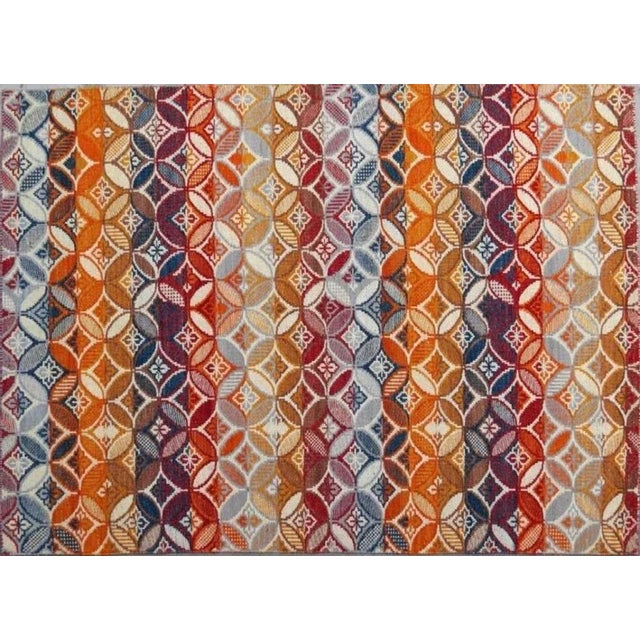 Handwoven European Style Flat Kilim Rug For Sale - Image 4 of 5