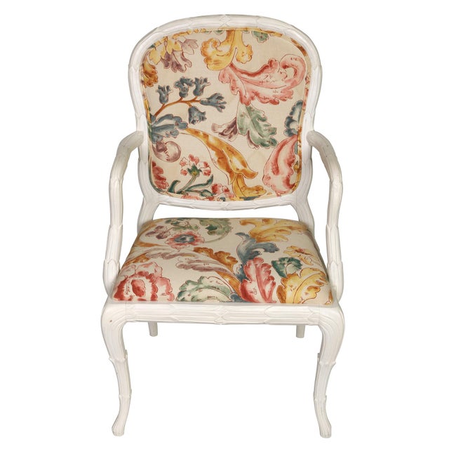 A Set of 10 Carved Painted Dining Chairs For Sale - Image 4 of 5