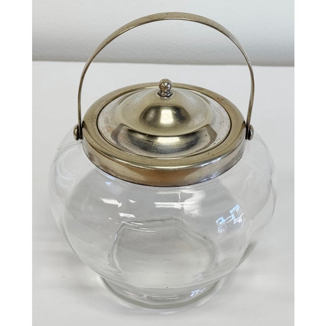 Mid-Century Modern Vintage Clear Glass Biscuit Jar For Sale - Image 3 of 7