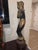 Realism 1960s Monumental 29.5-Inch Gilded Balinese Celestial Devata Offering Maiden With Mirror Inlays For Sale - Image 3 of 12