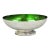 Vintage Wallace 9100 Modern Green Enamel Silver Plated Oval Serving Fruit Bowl For Sale
