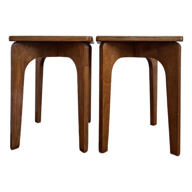 1950s Mid Century Russian Constructivist Side Tables a Pair For Sale