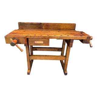 Solid Maple Workbench, G. Christiansen, Chicago For Sale