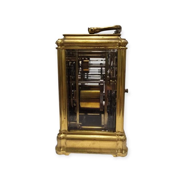 Metal Antique Spanish Gilt Bronze Carriage Clock by Peña Y Sobrino, 1890 For Sale - Image 7 of 12
