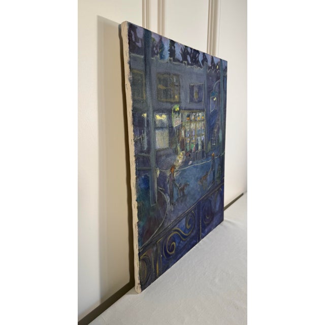 Moody Maximalist European Cityscape Still Life Oil Painting on Canvas For Sale - Image 12 of 14