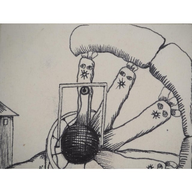 Jean-Claude Silbermann, Sneaky Signs, The Fall of the Well, Original Ink Drawing For Sale - Image 5 of 6