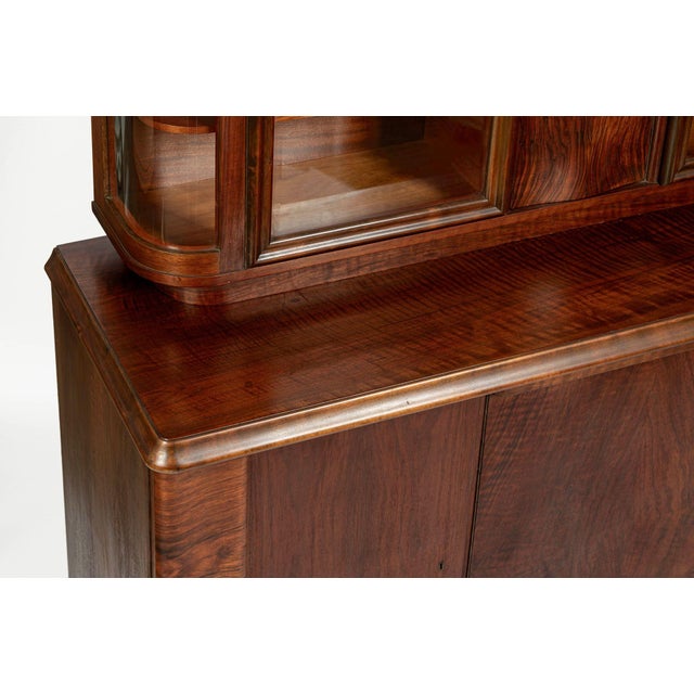 Art Deco Figured Walnut Sideboard Buffet or Bar Cabinet With Vitrine, Circa 1930 For Sale - Image 9 of 18
