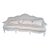 Ralph Lauren Home–Style Louis XV Carved Wood Sofa in Ivory Damask For Sale