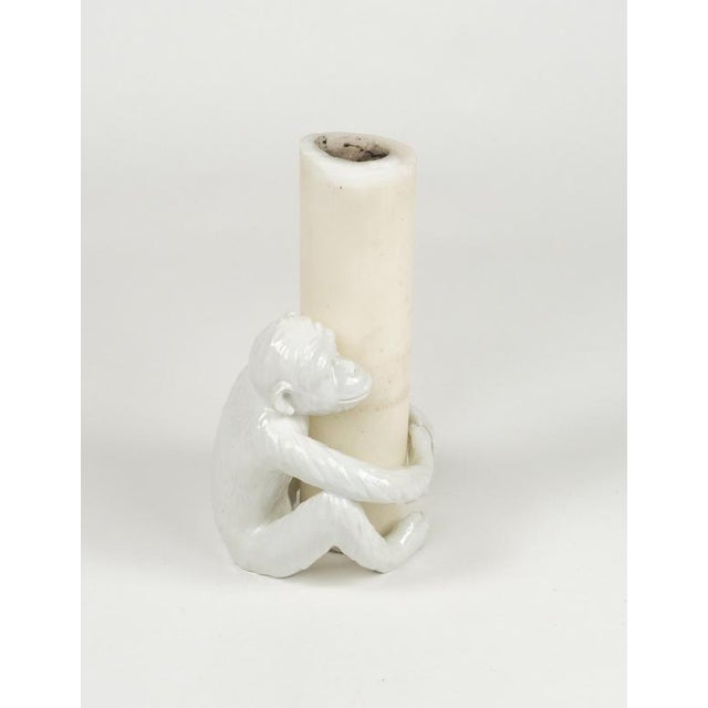 1970s Mid-Century Monkey Candleholders in Ceramic attributed to Vivai Del Sud, Italy, 1970s, Set of 2 For Sale - Image 5 of 16