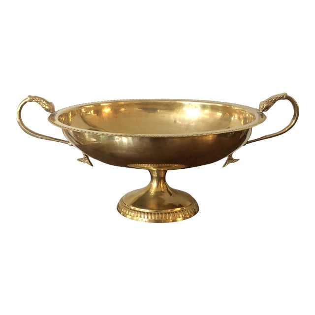 Vintage Brass Pedestal Bowl With Koi Fish Handless Chairish