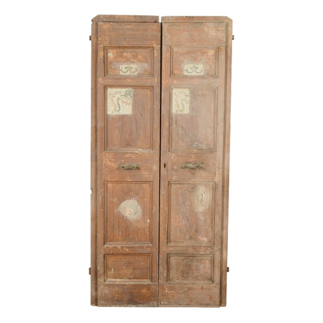 Lacquered Door with Decorations, 18th Century For Sale