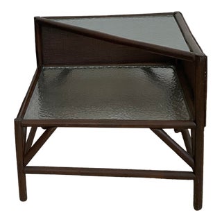Vintage Rattan Lanai Table Attributed to John Eisner for Ficks Reed, Circa 1970 For Sale