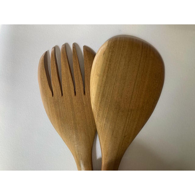 Vintage Set of 2 HandCarved Wooden Elephant Salad Servers Chairish