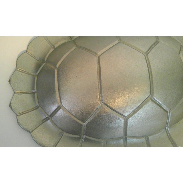 Vintage Style Silver Metal Tortoise Shell Wall Hanging Sculpture For Sale - Image 4 of 12