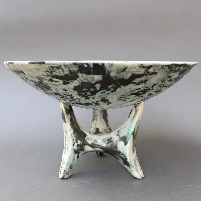 Mid-Century French Ceramic Bowl on Tripod Stand by Jacques Blin, 1950s For Sale - Image 16 of 18