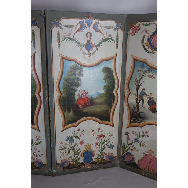 Screen with Oil Painting, 1800s For Sale - Image 7 of 12