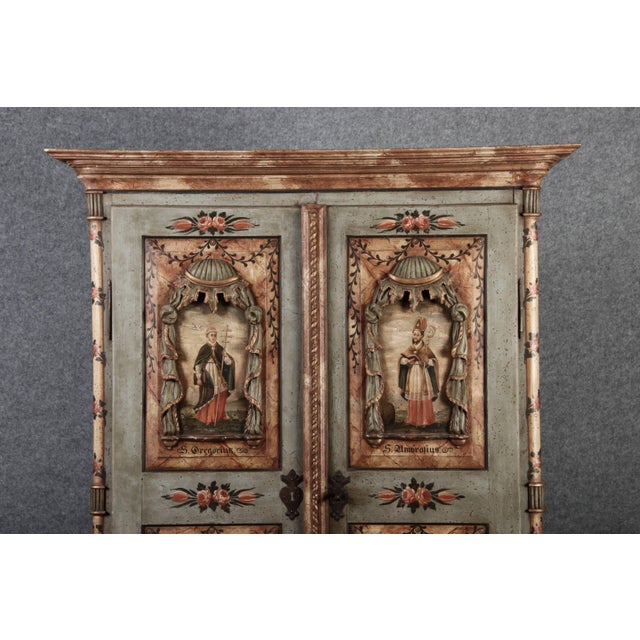 Antique Chamfered Baroque Votive Wood Cabinet, 1850 For Sale - Image 11 of 18