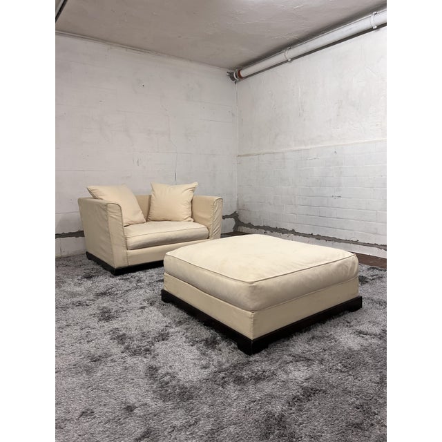 Wood Lounge Chair with Ottoman, Set of 2 For Sale - Image 7 of 7