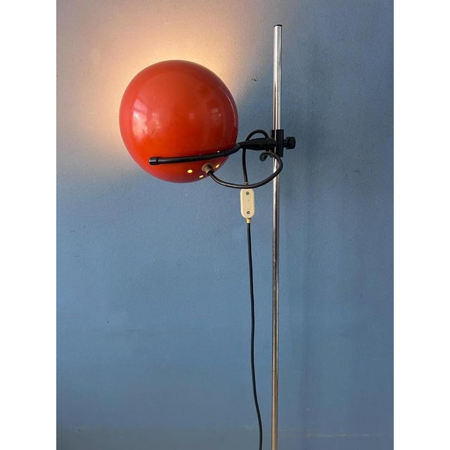 Mid-Century Orange Eyeball Floor Lamp For Sale - Image 4 of 12