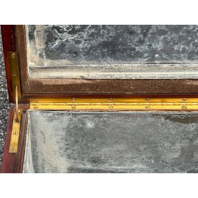 Late 19th C. Mahogany & Brass Bound / Screw Humidor - Large Size, Beautiful Detailing For Sale - Image 9 of 10