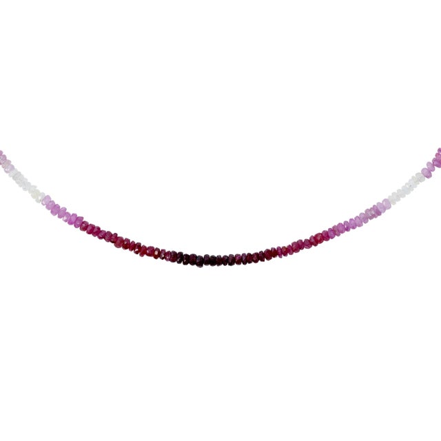 Metal Birthstone July Ruby Ombre Necklace 14k Gold II For Sale - Image 7 of 8