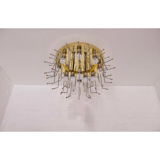 Large Murano Glass and Brass Ceiling Light, 1970s For Sale - Image 10 of 11