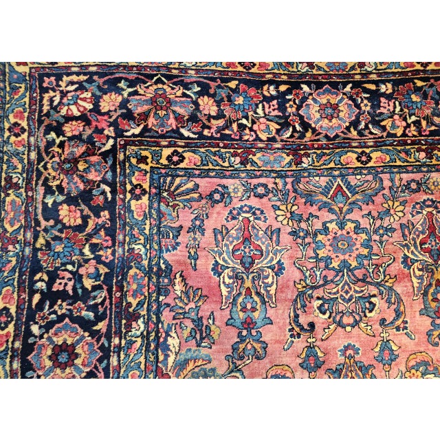 Antique Oversized Persian Manchester Kashan Rug, Hand-Knotted Wool, Floral Pattern, 10x20, Burgundy & Blue For Sale - Image 18 of 18