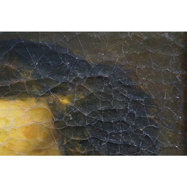 Late 20th Century Self Portrait Italian Gentleman Oil Painting on Linen After Gian Lorenzo Bernini 28" For Sale - Image 9 of 10