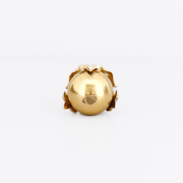 Metal Antique Victorian Gold Plated Fleur-De-Lis Bracelet Charm or Watch Fob For Sale - Image 7 of 7