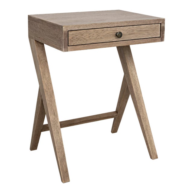 NOIR Peter Side Table in Washed Walnut For Sale