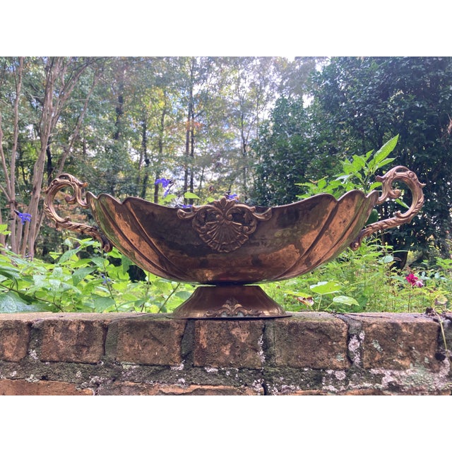 Turkish Scrolled Turkish Brass Compote for the Holiday Table For Sale - Image 3 of 9