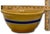 Antique Thick Yellow Ware 12 Inch Kitchen Mixing Bowl With Unusual 2 Color Blue Banded Decoration - Late 1800s. For Sale - Image 17 of 18