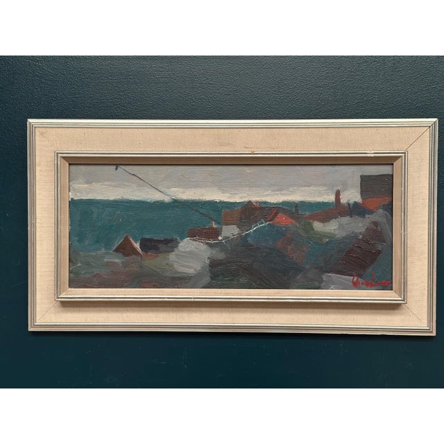 Kai Christensen, Coastal Landscape, 1950s, Oil Painting on Canvas, Framed For Sale - Image 18 of 18
