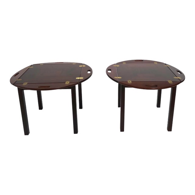 1970s Pair of Mobelfabrikken Aps Danish Modern Rosewood Butler Tray Top Side Tables For Sale