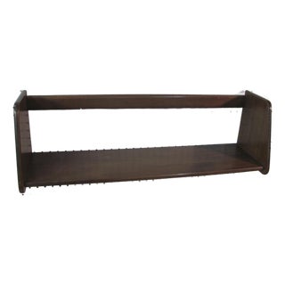 Hans J. Werner for Ry Mobler Floating Bookshelf Dark Stained Wood 1950s Danish Modern For Sale