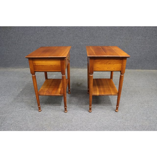 Pair of Cherry Valley Stickley Cherry Wood Nightstands For Sale - Image 15 of 15