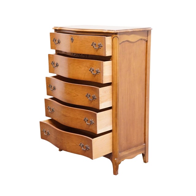 Bassett Furniture Solid Cherry Country French Provincial 37" Chest of Drawers 5400-8960-980 For Sale In Kansas City - Image 6 of 12