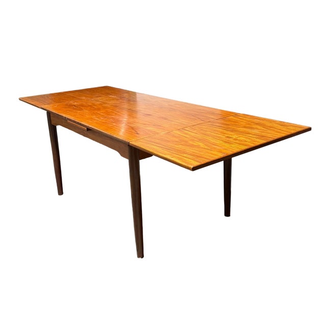 Vintage Danish Teak Draw Leaf Mid Century Modern Dining Table For Sale In Portland, OR - Image 6 of 13
