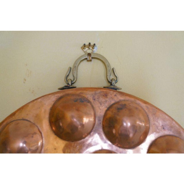 Early 20th Century Oversized Vintage French Country Copper Egg Poacher Mold Wall Decor For Sale - Image 5 of 7