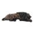 Late 20th Century Kenyan Hand-Carved Hardwood Reclining Lion Sculpture For Sale